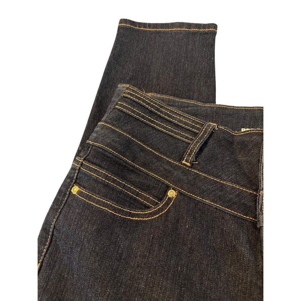 Red & Blue Denim Dark Blue Jeans High Button Waist Skinny Juniors Size 9 - Picture 3 of 6